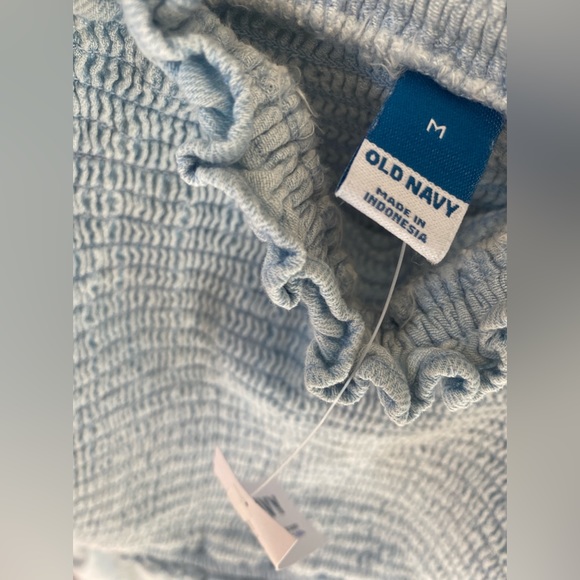 Light Blue Smocked Peplum Top - Picture 6 of 6